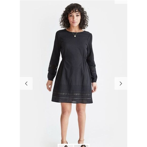 Vetta Capsule Black The Long Sleeve Lace Dress Reversible V-neck Scoop M Medium - Picture 2 of 9